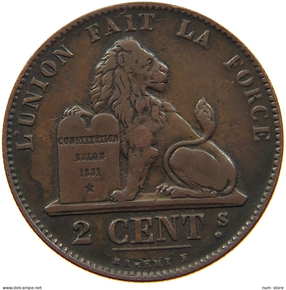 BELGIUM 2 CENTIMES 1864 #s084 0447 - 2 Cents