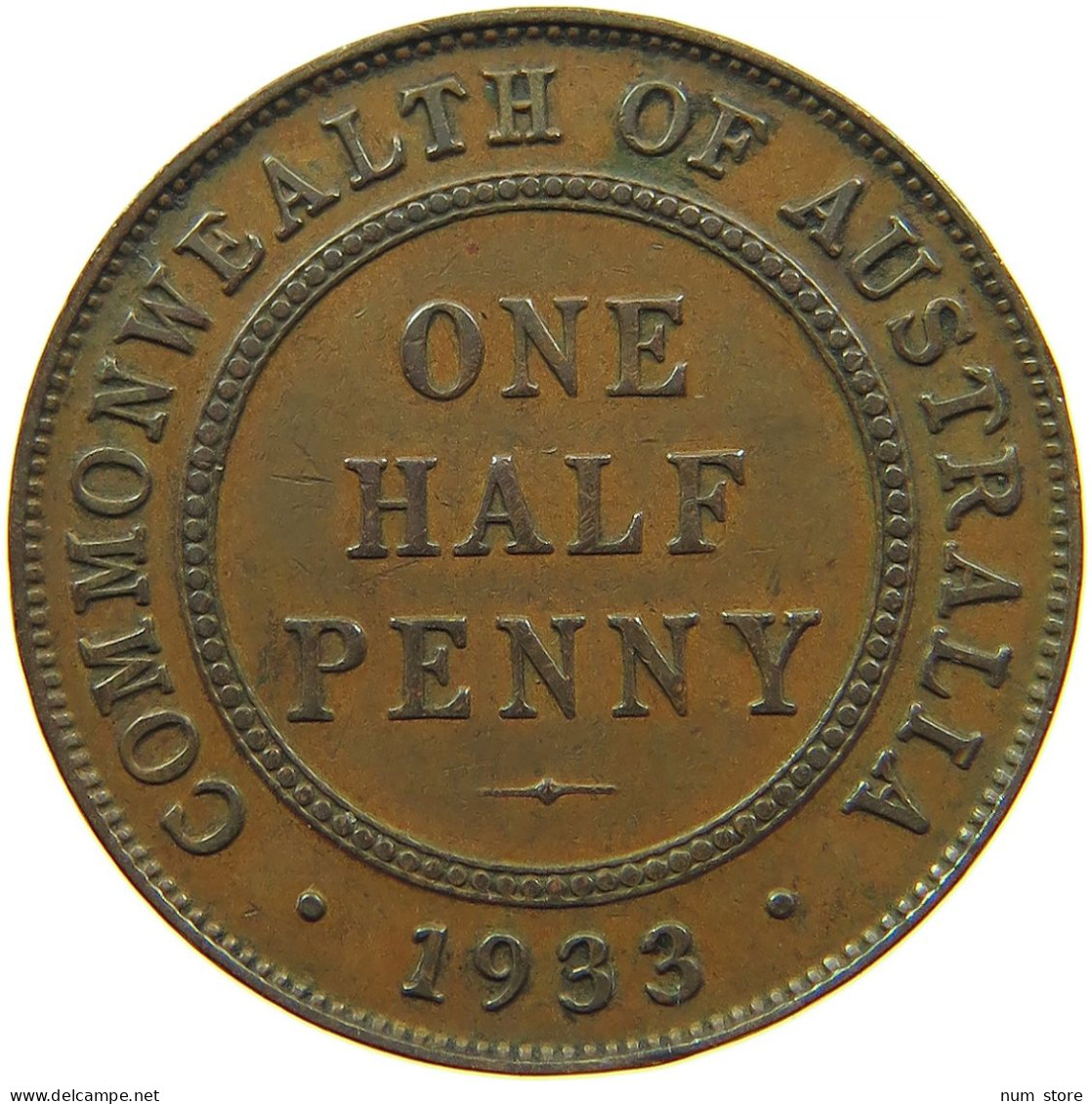 AUSTRALIA 1/2 PENNY 1933 #s086 0127 - ½ Penny