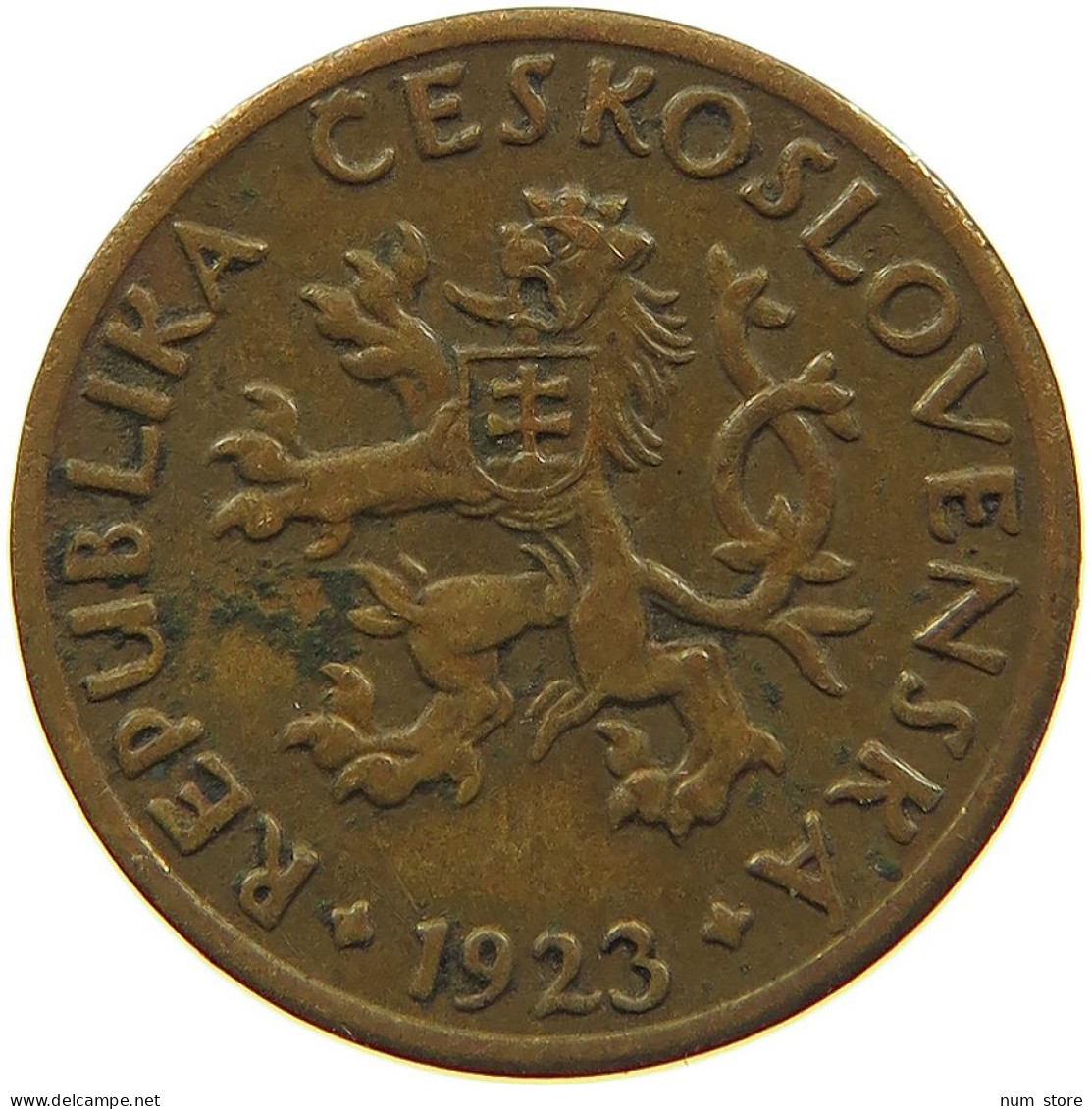 CZECHOSLOVAKIA 5 HALERU 1923 #s084 0535 - Tchécoslovaquie