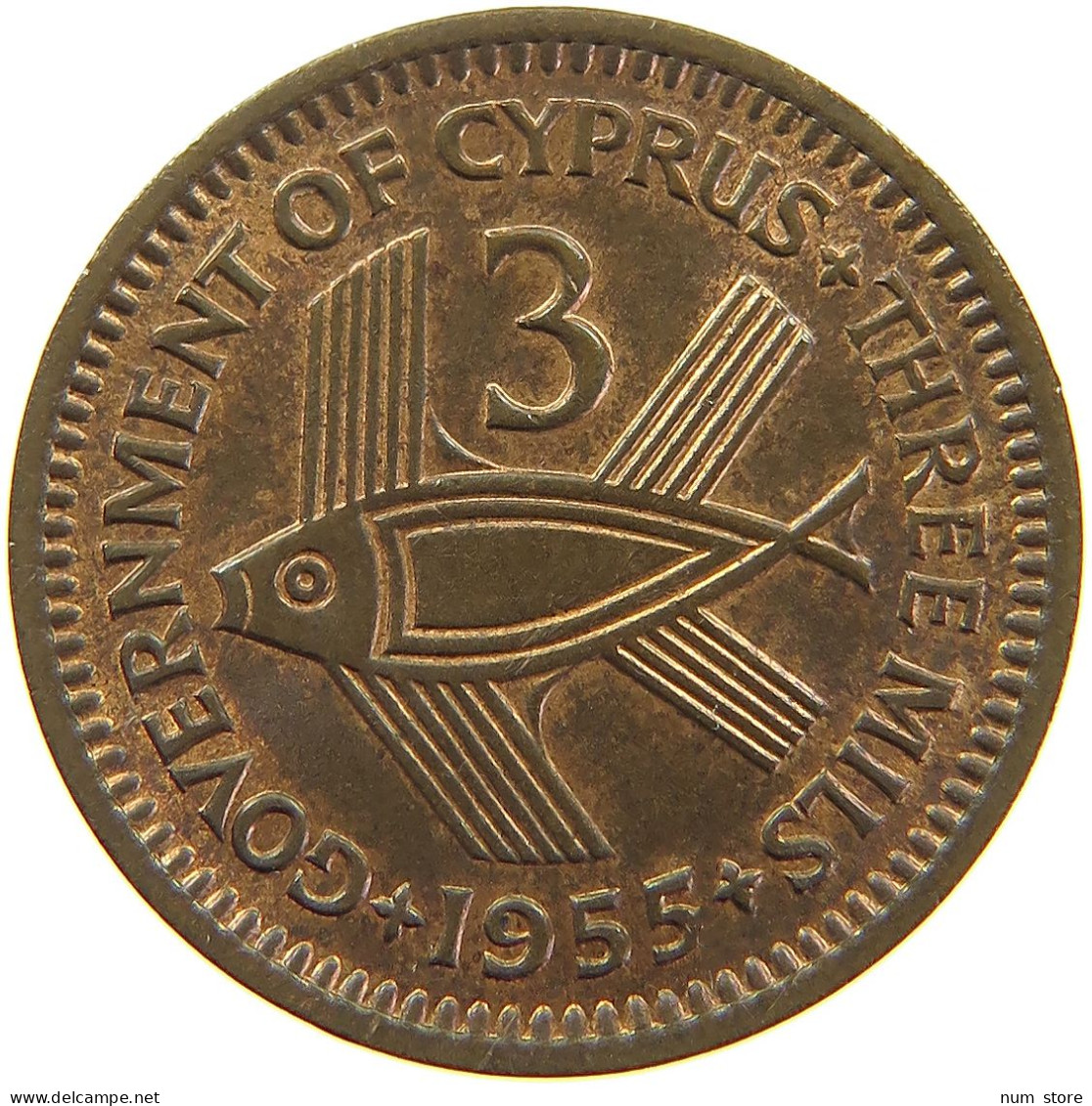 CYPRUS 3 MILS 1955 TOP #s083 0431 - Cyprus