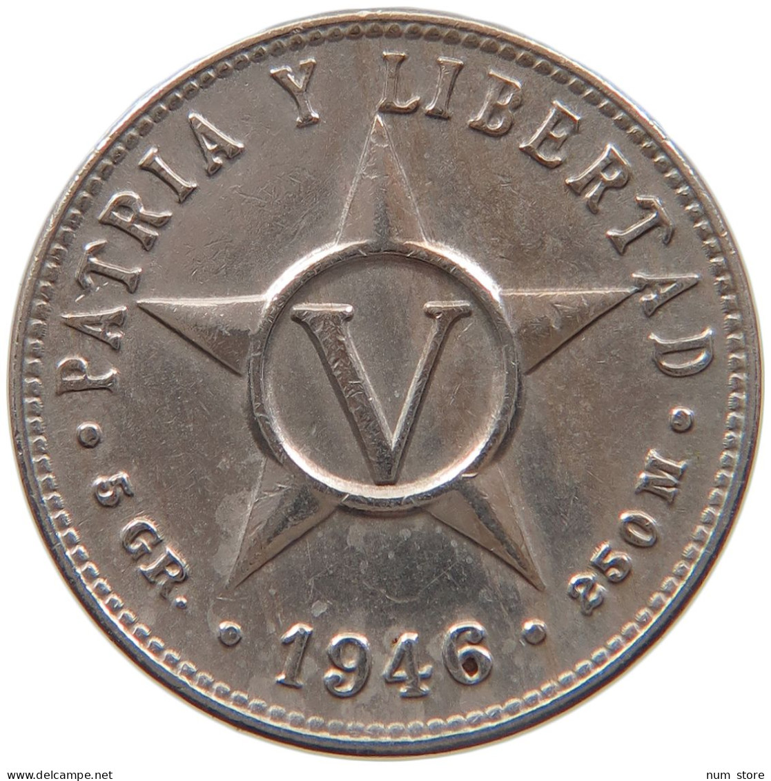 CUBA 5 CENTAVOS 1946 #s087 0413 - Kuba