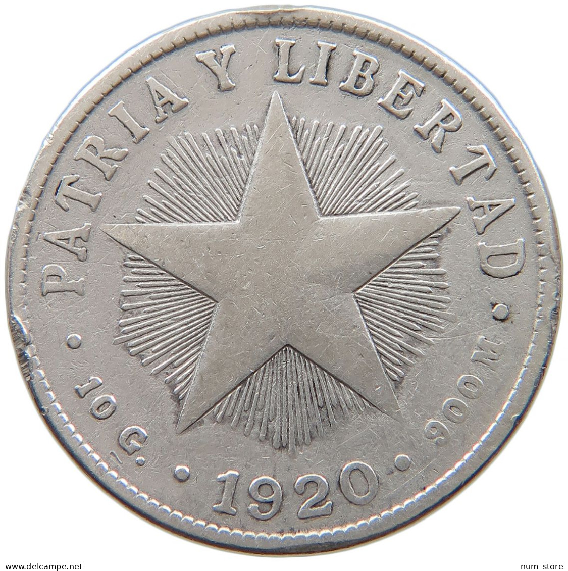 CUBA 40 CENTAVOS 1920 #s082 0179 - Cuba