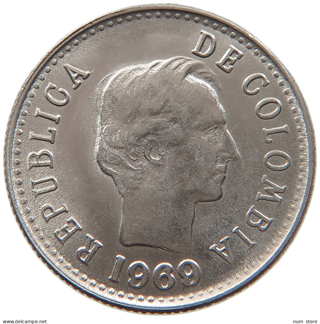 COLOMBIA 20 CENTAVOS 1969 #s081 0245 - Colombie