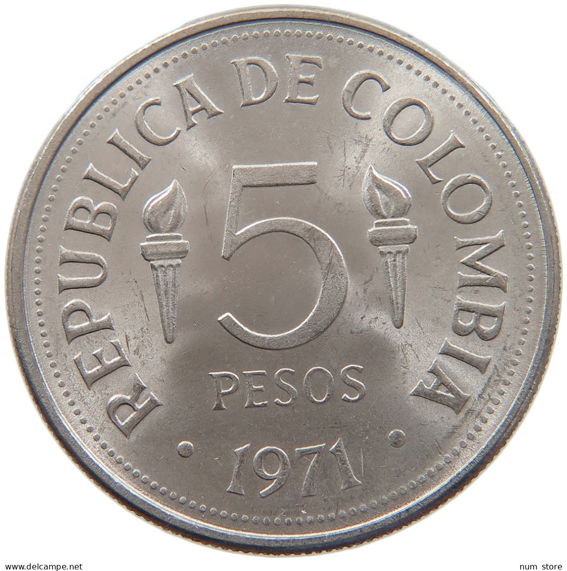 COLOMBIA 5 PESOS 1971 #s086 0373 - Colombia