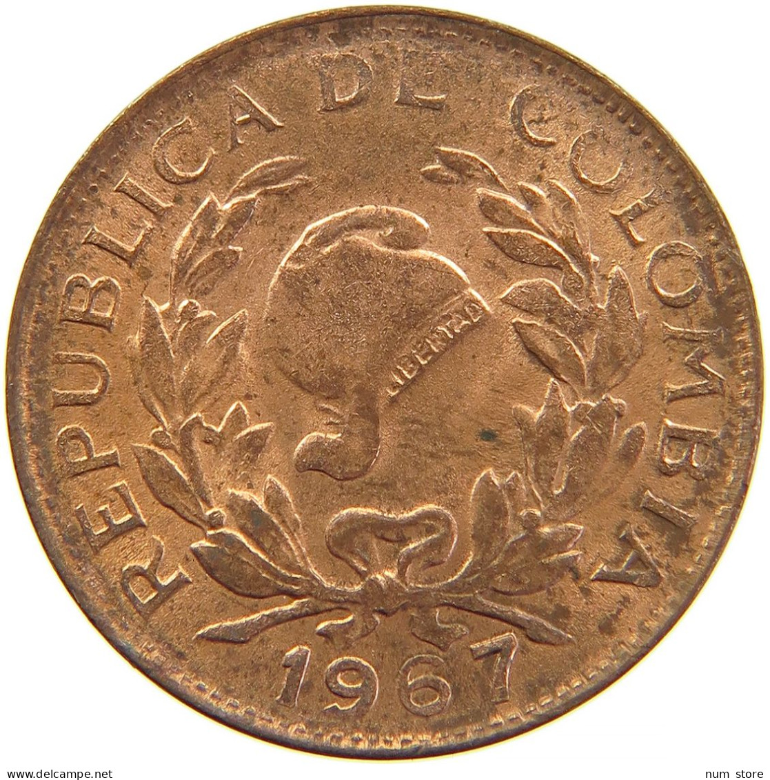 COLOMBIA 5 CENTAVOS 1967 #s083 0141 - Colombia