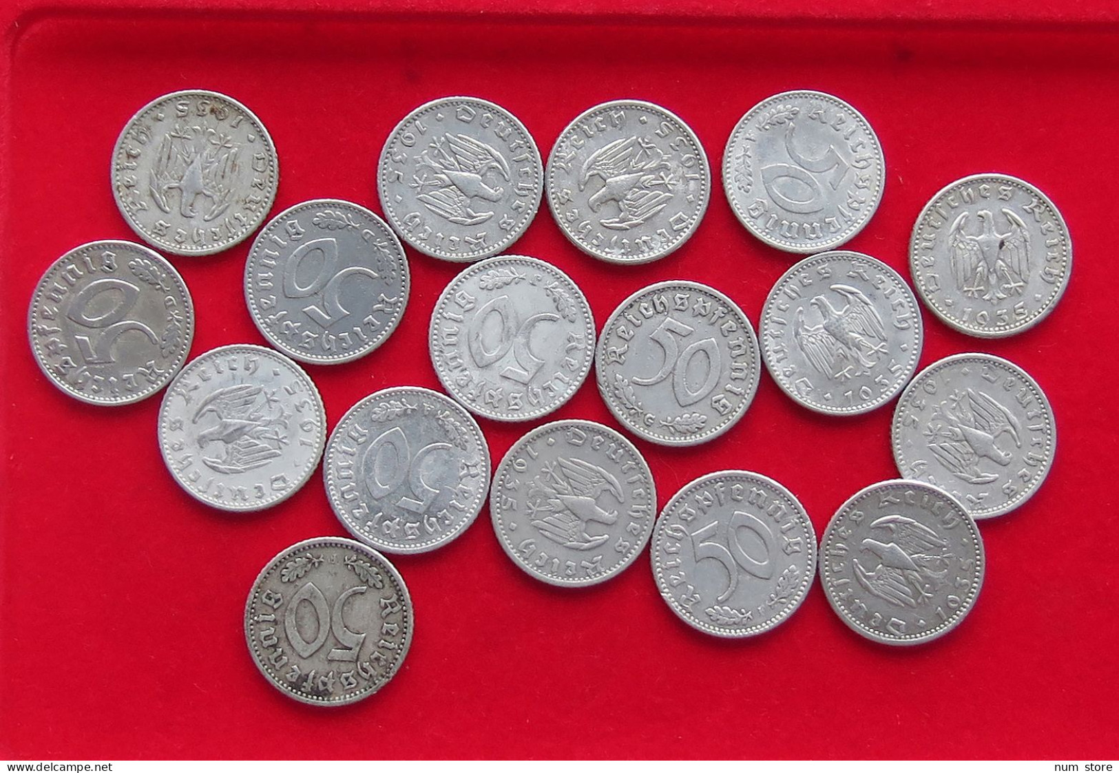 COLLECTION LOT THIRD REICH 50 REICHSPFENNIG 17PC 24G #xx40 0189 - Colecciones