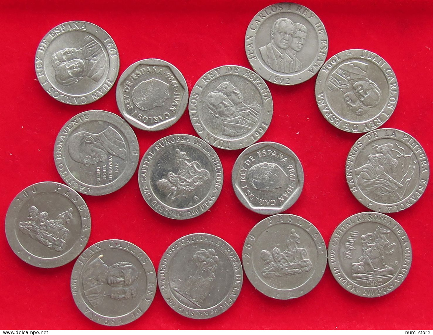 COLLECTION LOT SPAIN 200 PESETAS 14PC 145G #xx40 0047 -  Collections