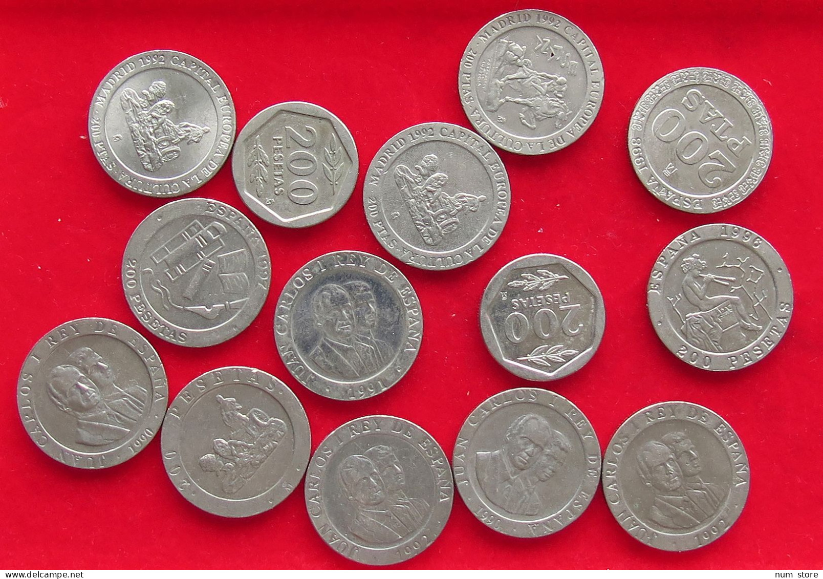 COLLECTION LOT SPAIN 200 PESETAS 14PC 145G #xx40 0047 -  Collections