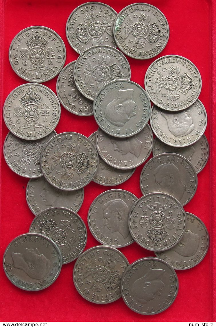 COLLECTION LOT GREAT BRITAIN TWO SHILLING 23PC 260G #xx40 0054 - Sammlungen