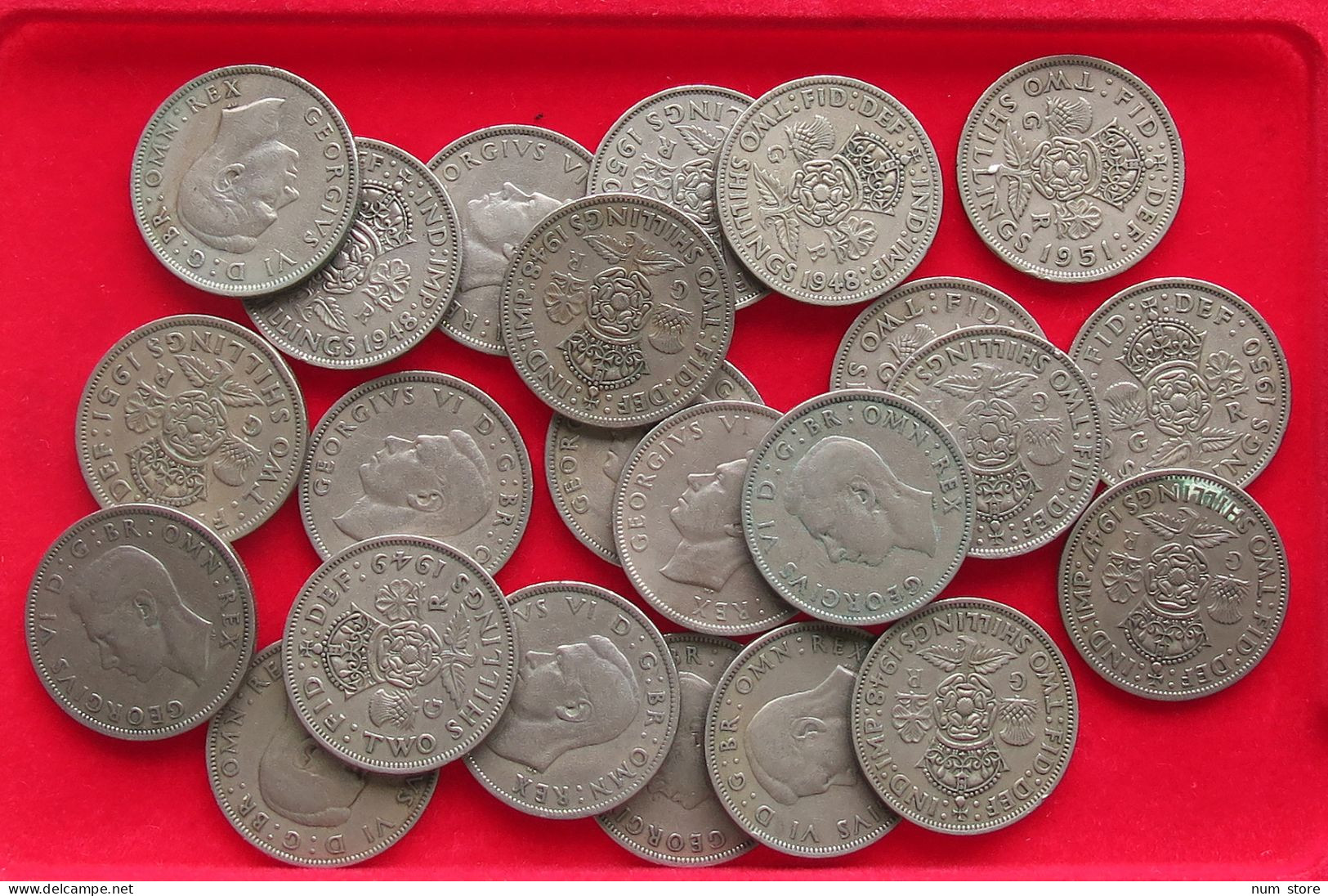 COLLECTION LOT GREAT BRITAIN TWO SHILLING 23PC 260G #xx40 0054 - Collections