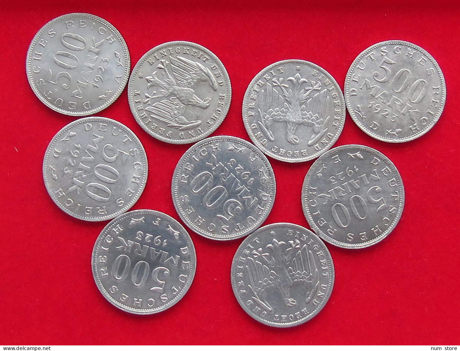 COLLECTION LOT GERMANY WEIMAR 500 MARK 9PC 17G #xx40 0237 - Colecciones