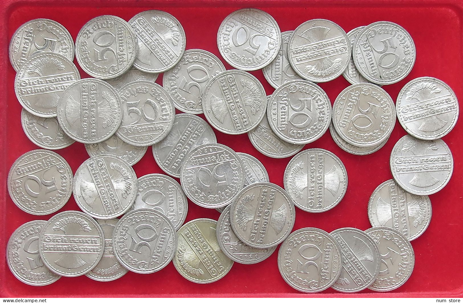 COLLECTION LOT GERMANY WEIMAR 50 PFENNIG AL 40PC 68G #xx40 0507 - Collections
