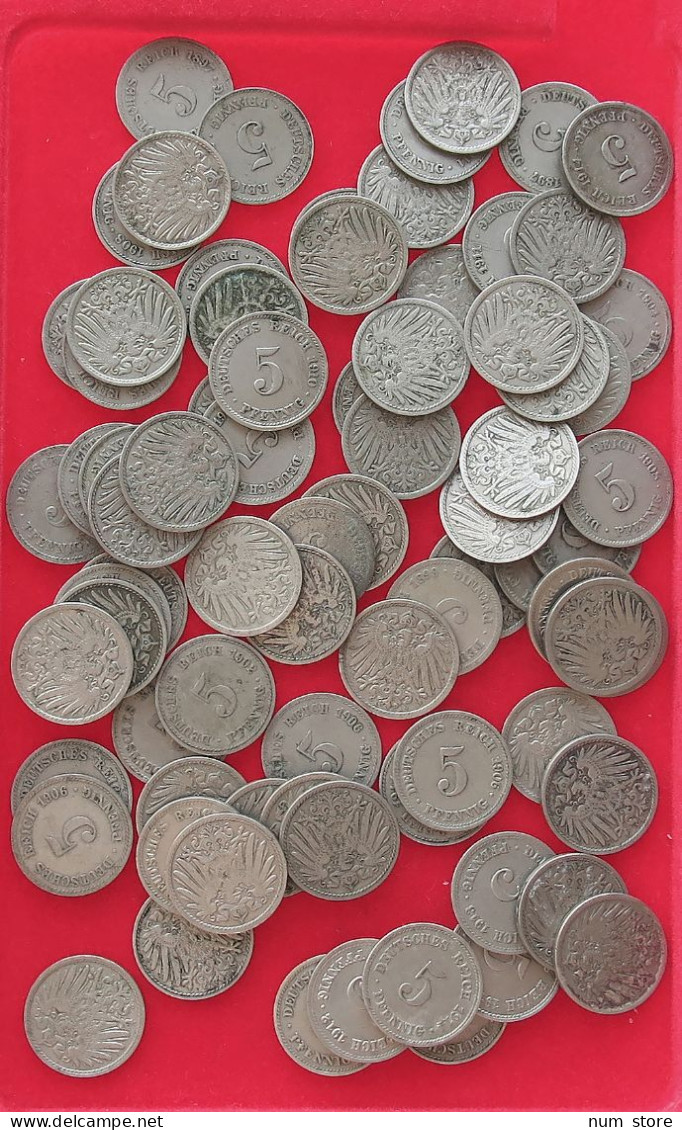 COLLECTION LOT GERMANY EMPIRE 5 PFENNIG 79PC 196G #xx40 0371 - Collections