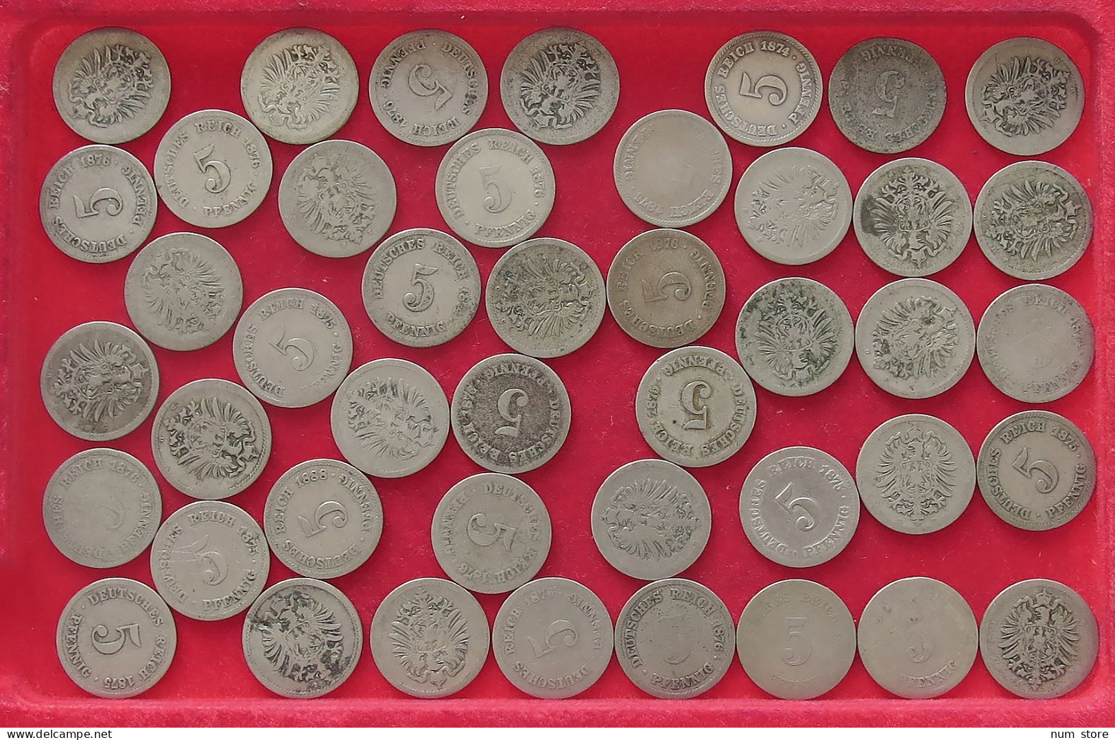 COLLECTION LOT GERMANY EMPIRE 5 PFENNIG 1874-1889 44PC 104G #xx40 0478 - Collections