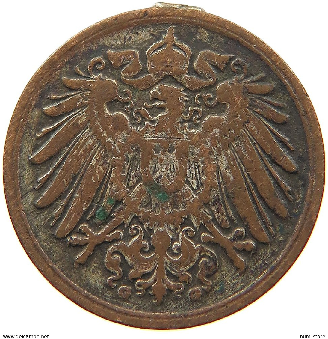 GERMANY EMPIRE 1 PFENNIG Kleine Verkupferte Weißmetallmedaille 1908. Zeppelin-Pfennig #s081 0083 - 1 Pfennig