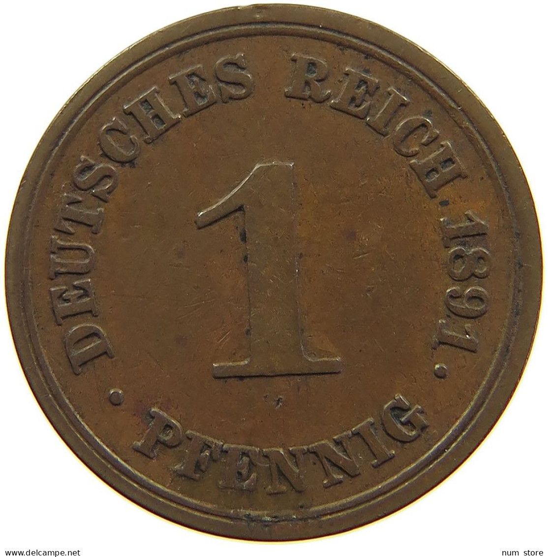 GERMANY EMPIRE 1 PFENNIG 1891 E #s083 0003 - 1 Pfennig