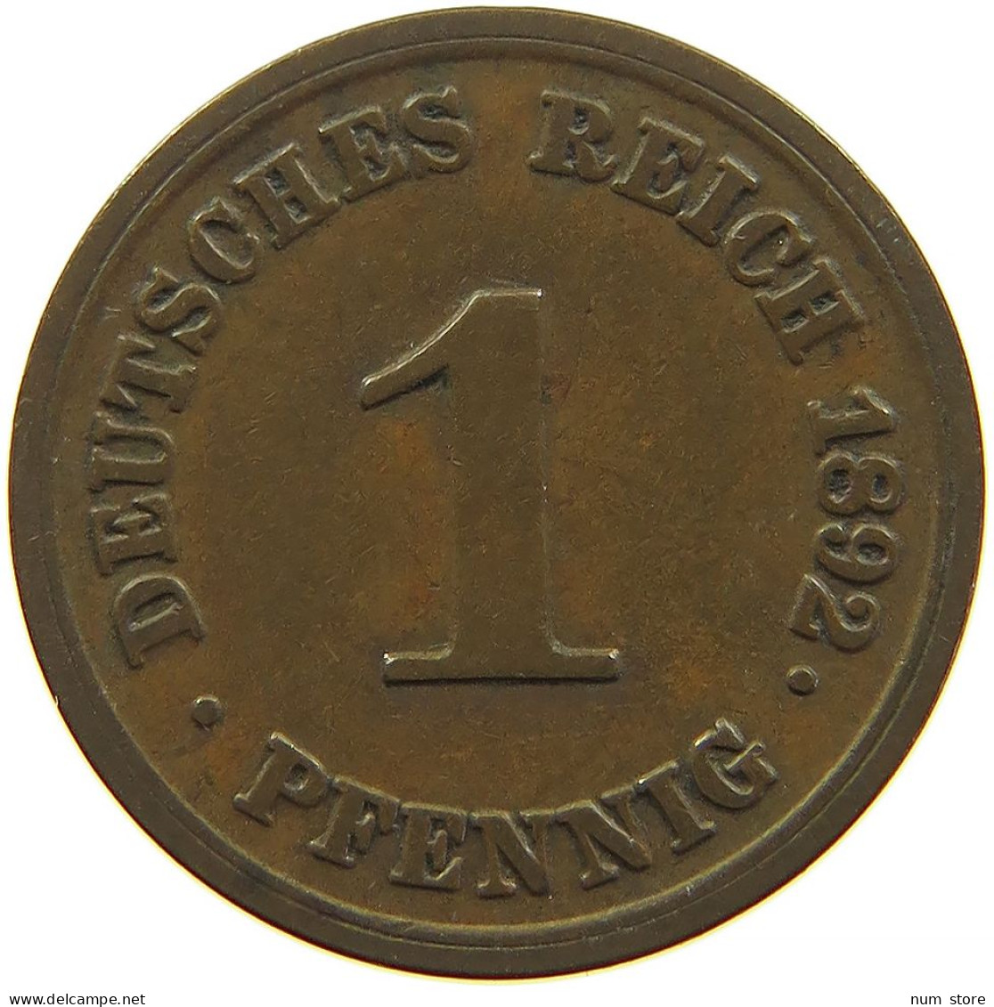 GERMANY EMPIRE 1 PFENNIG 1892 E #s083 0007 - 1 Pfennig