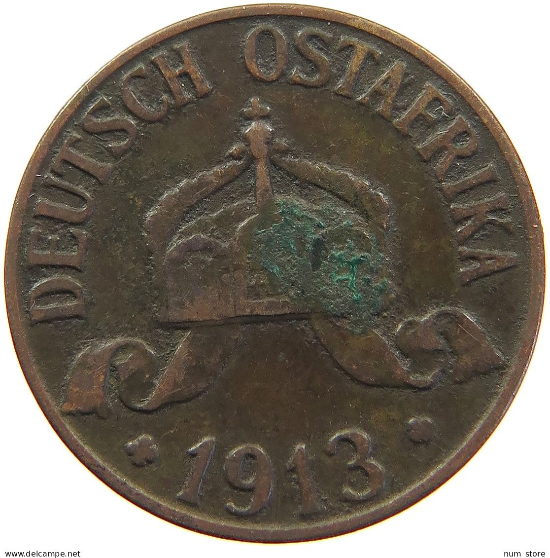 GERMANY EMPIRE 1 HELLER 1913 J OSTAFRIKA #s081 0205 - German East Africa