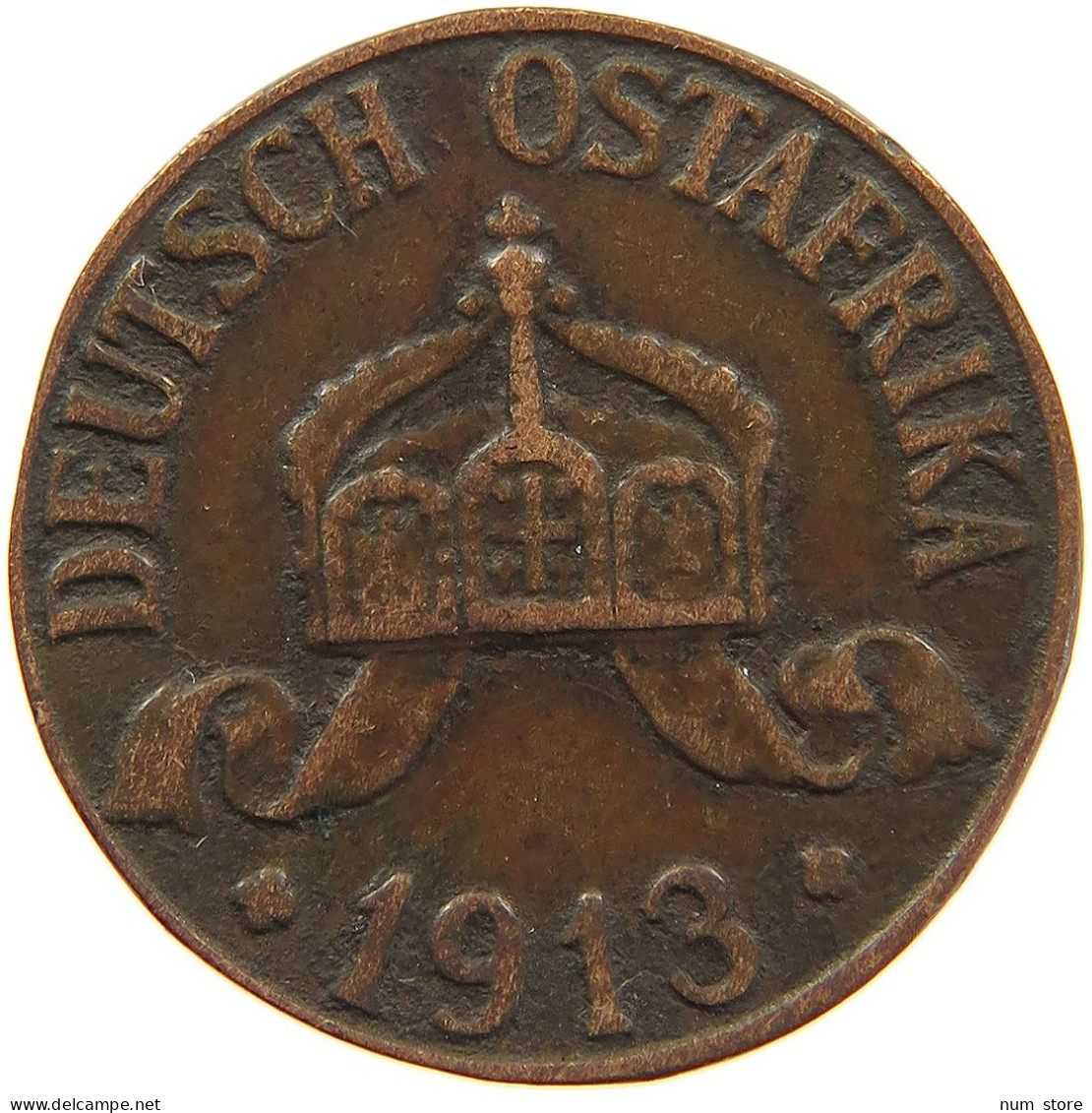 GERMANY EMPIRE 1 HELLER 1913 A OSTAFRIKA #s083 0383 - Africa Orientale Tedesca