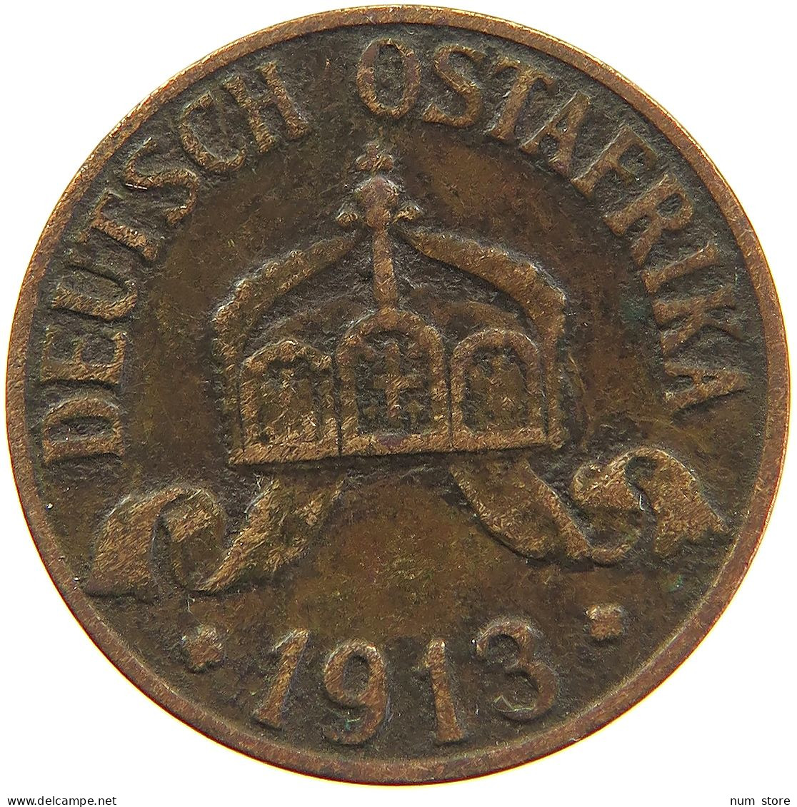 GERMANY EMPIRE 1 HELLER 1913 A OSTAFRIKA #s081 0219 - Deutsch-Ostafrika