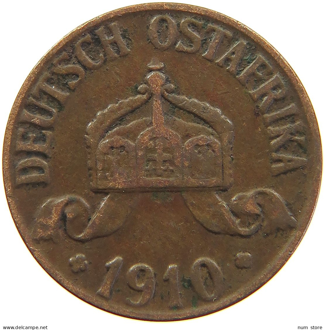 GERMANY EMPIRE 1 HELLER 1910 J OSTAFRIKA #s081 0207 - Africa Orientale Tedesca