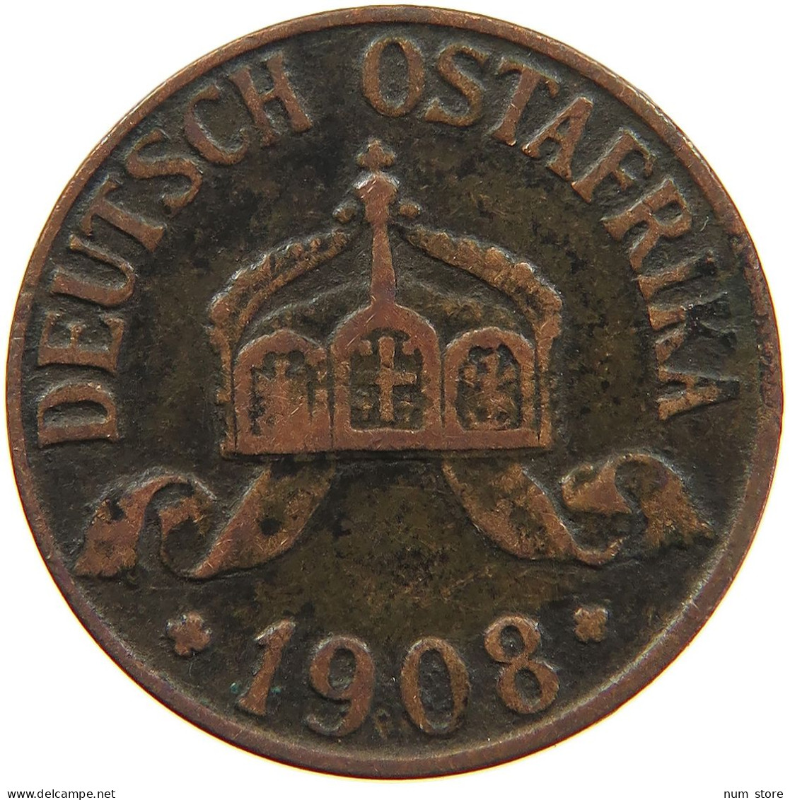 GERMANY EMPIRE 1 HELLER 1908 J OSTAFRIKA #s083 0385 - Africa Orientale Tedesca