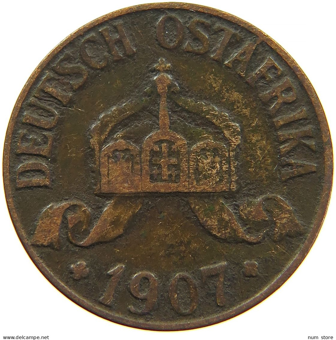 GERMANY EMPIRE 1 HELLER 1907 J OSTAFRIKA #s083 0265 - German East Africa