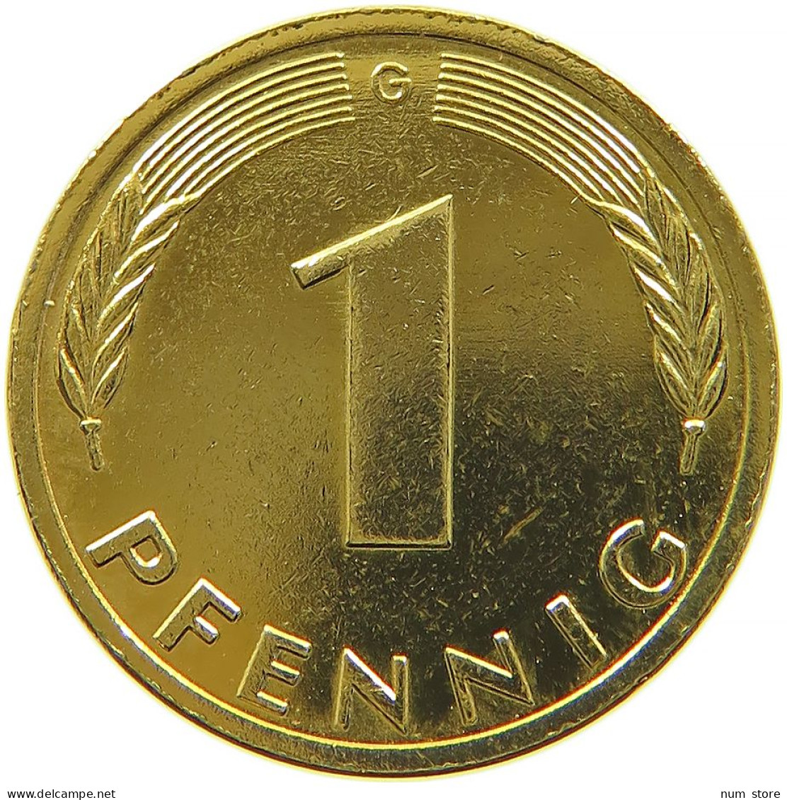 GERMANY BRD 1 PFENNIG 1991 G GOLD PALTED #s088 0511 - 1 Pfennig
