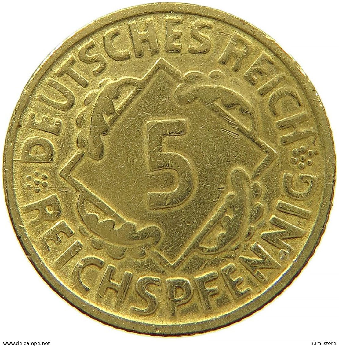 GERMANY 5 REICHSPFENNIG 1935 G #s088 0505 - 5 Reichspfennig