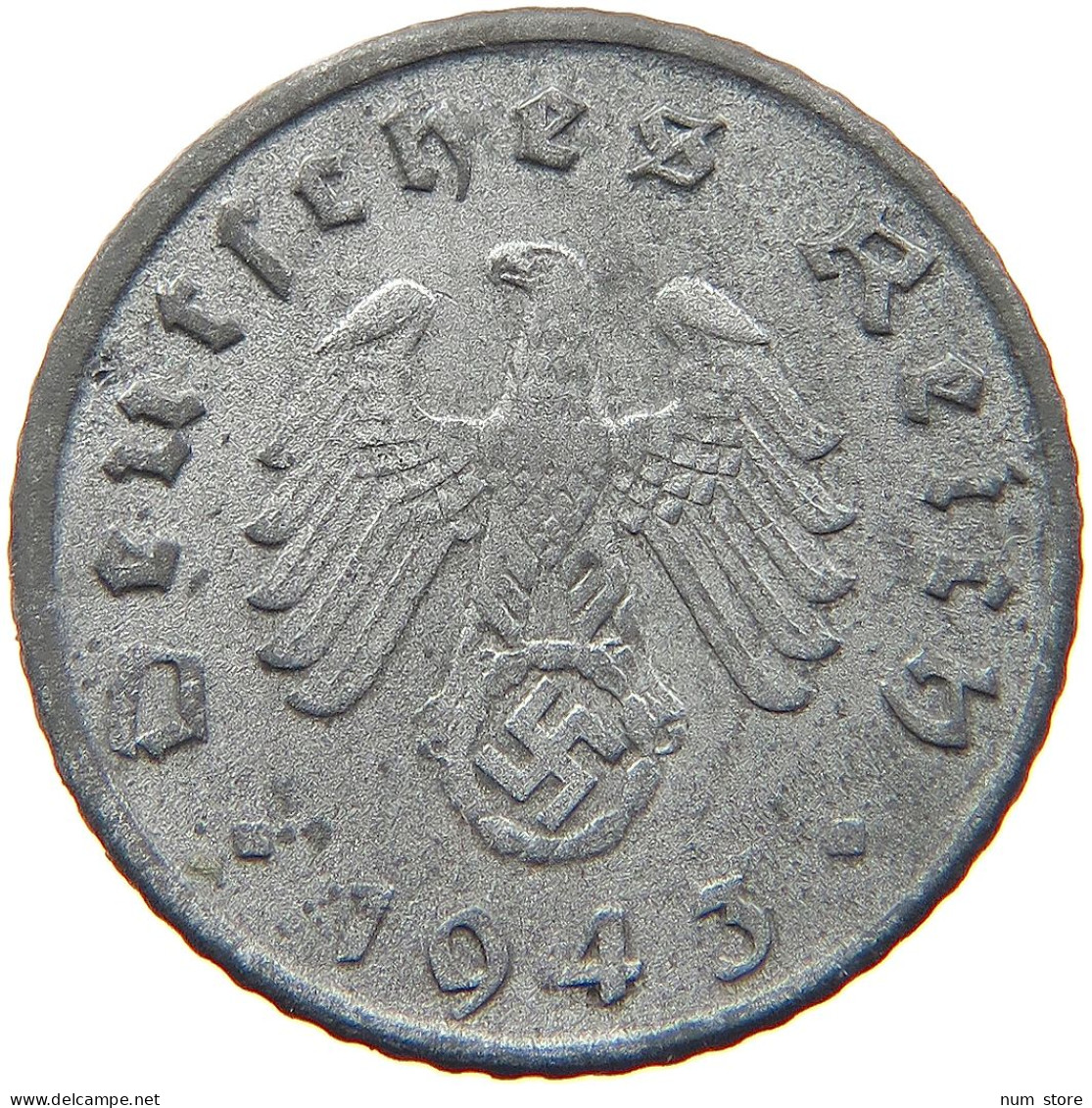 GERMANY 5 REICHSPFENNIG 1943 D DOUBLE STRUCK #s081 0145 - 5 Reichspfennig