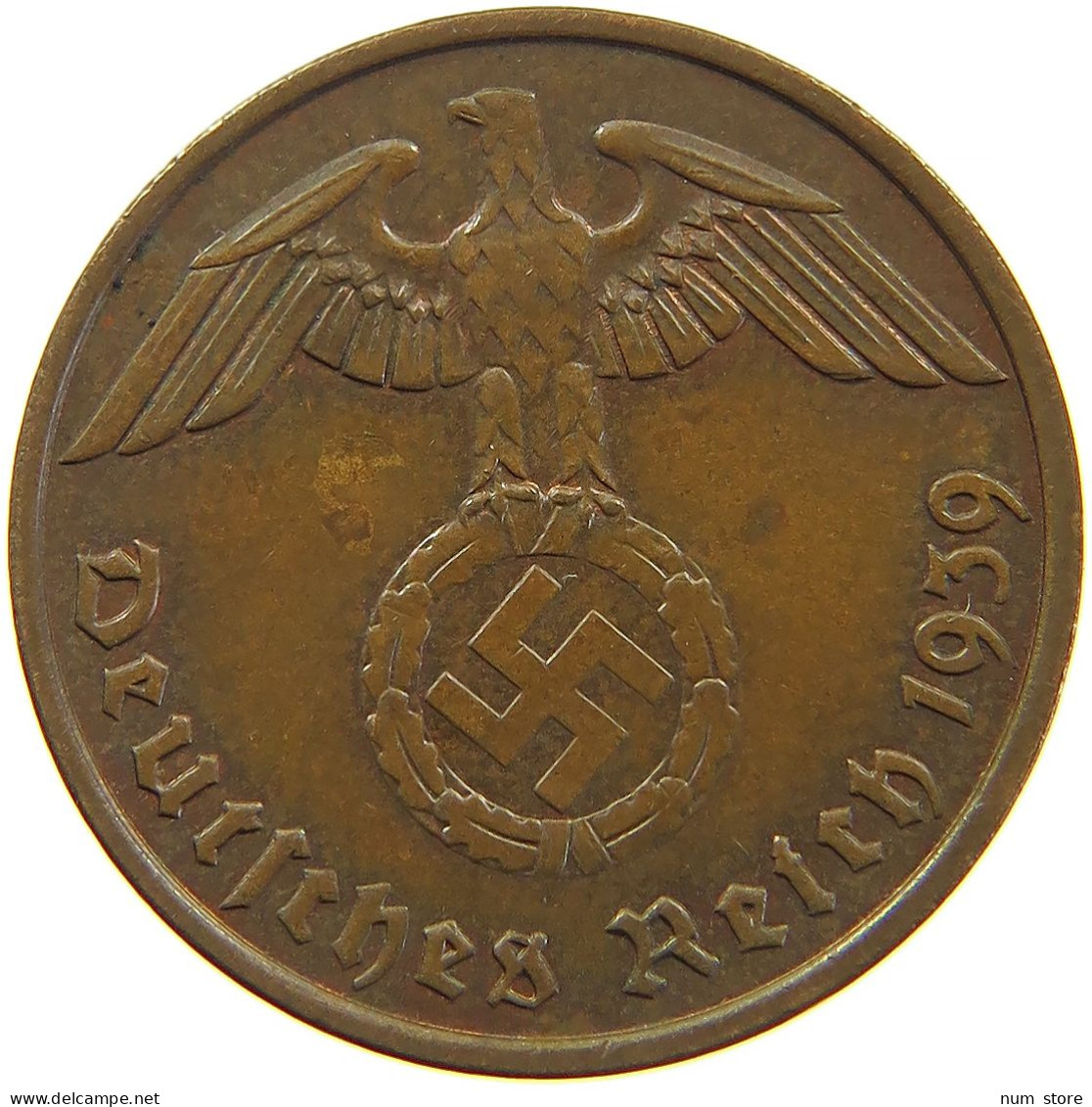 GERMANY 2 REICHSPFENNIG 1939 E #s083 0281 - 2 Reichspfennig