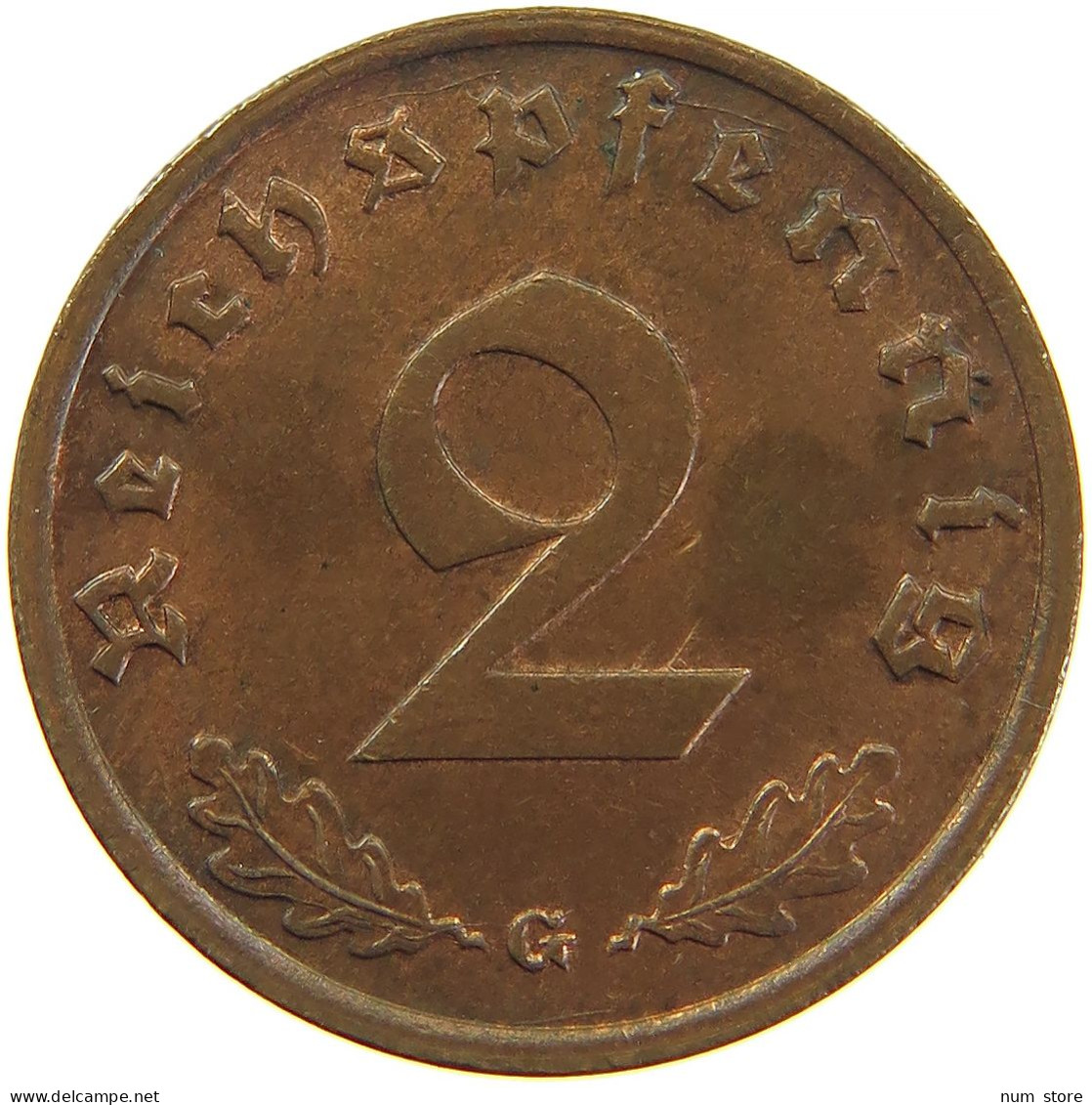 GERMANY 2 REICHSPFENNIG 1939 G #s083 0329 - 2 Reichspfennig