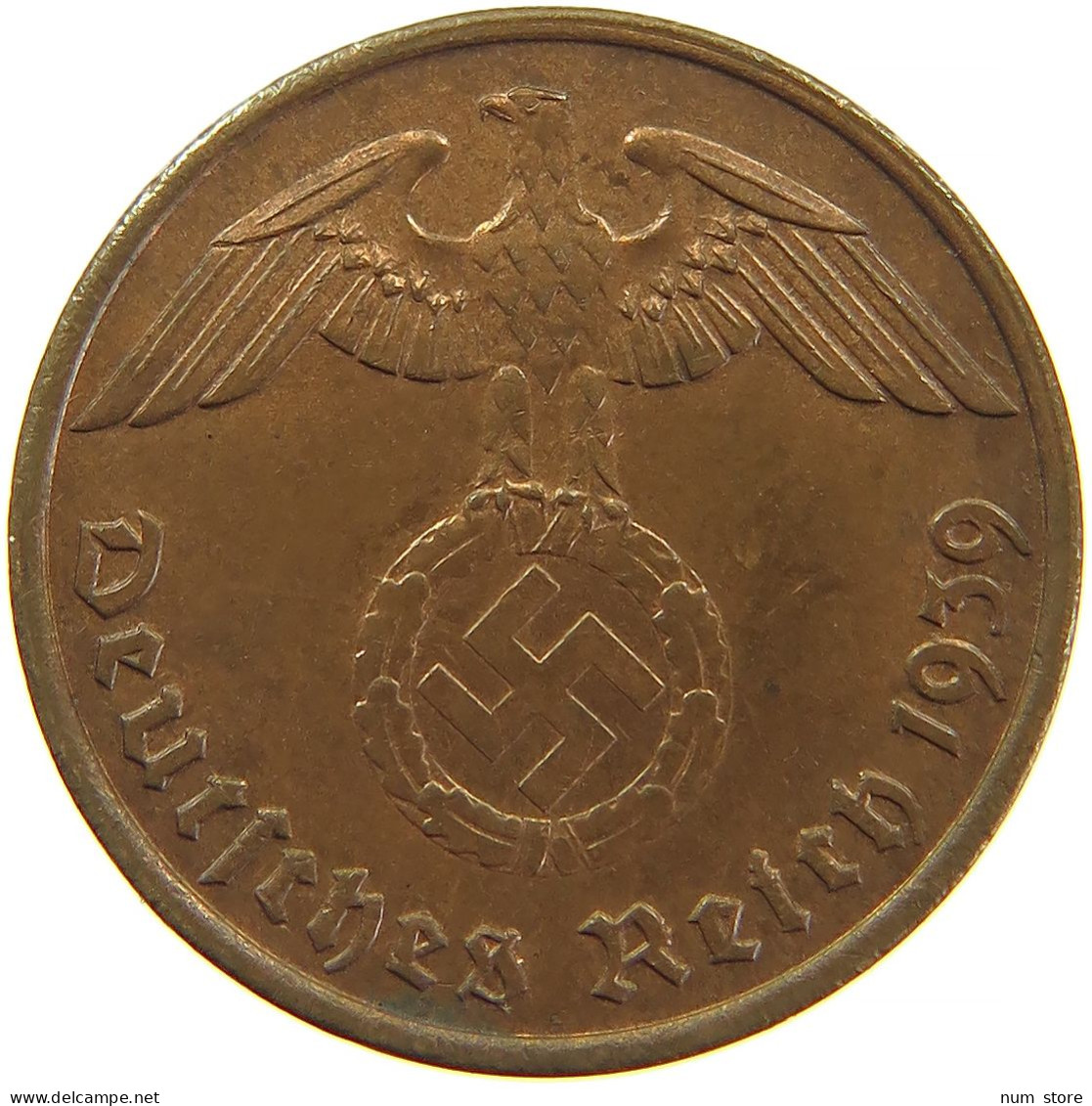 GERMANY 2 REICHSPFENNIG 1939 G #s083 0329 - 2 Reichspfennig