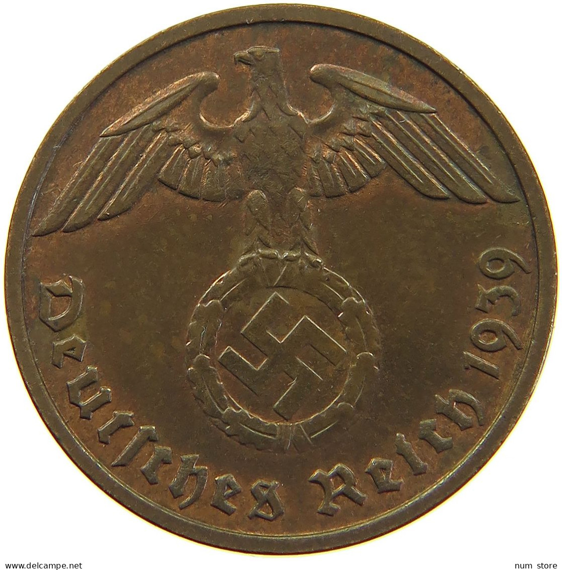 GERMANY 2 REICHSPFENNIG 1939 E #s083 0285 - 2 Reichspfennig