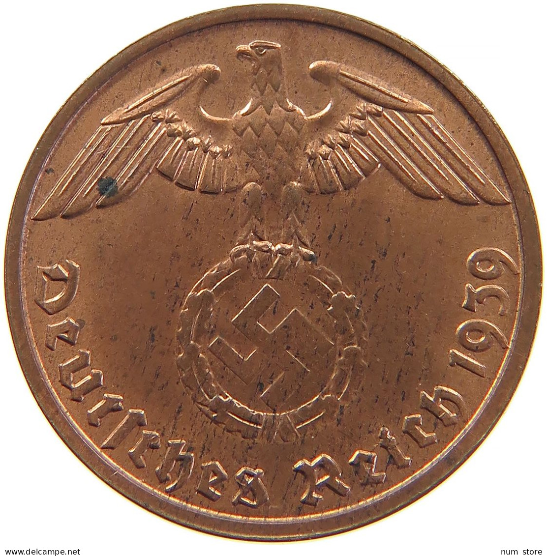 GERMANY 2 REICHSPFENNIG 1939 B #s083 0347 - 2 Reichspfennig