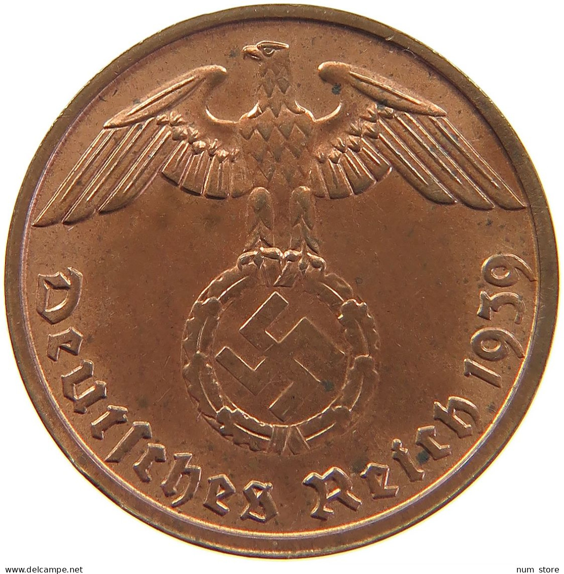 GERMANY 2 REICHSPFENNIG 1939 B #s083 0343 - 2 Reichspfennig