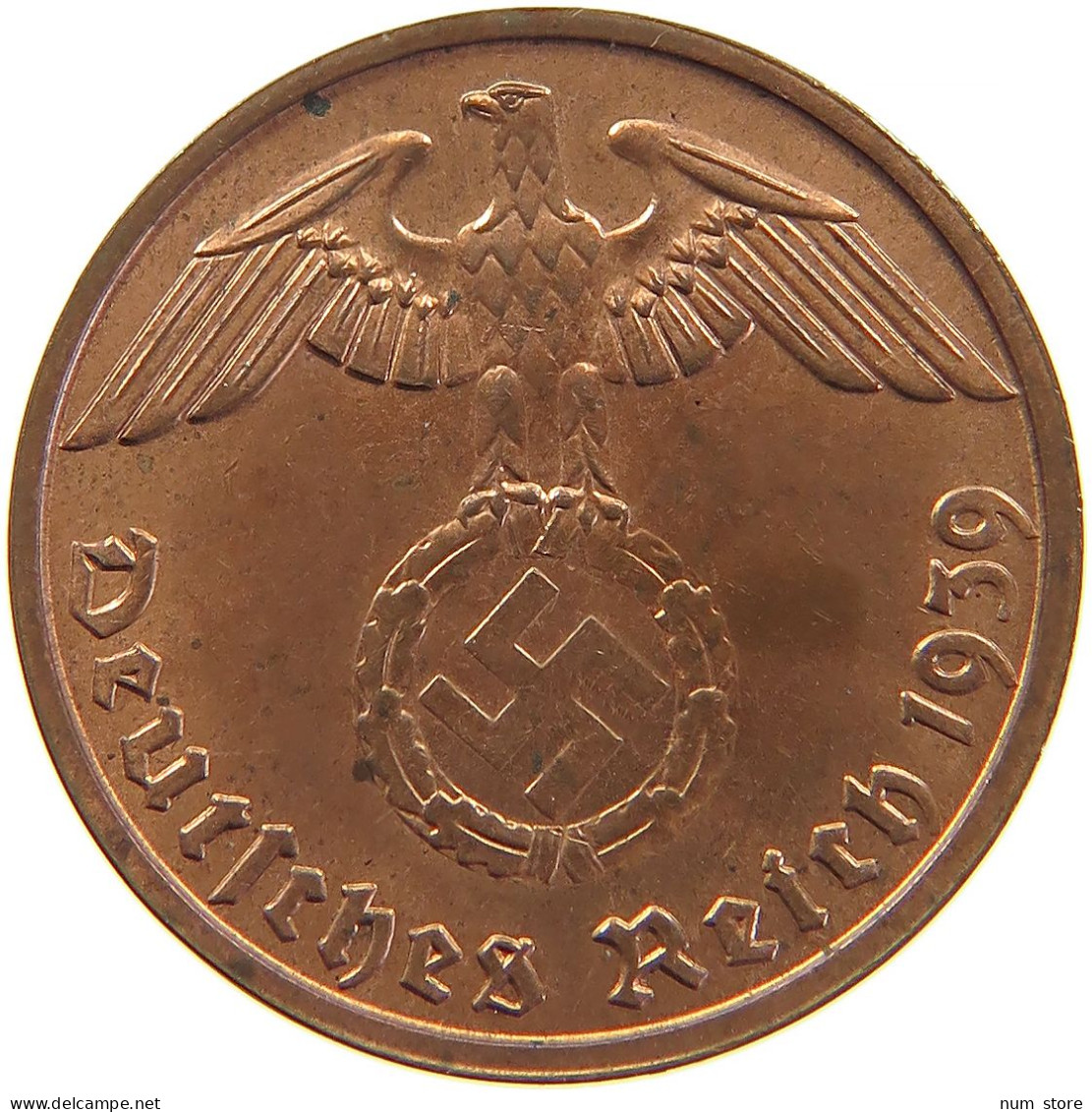 GERMANY 2 REICHSPFENNIG 1939 B #s083 0339 - 2 Reichspfennig