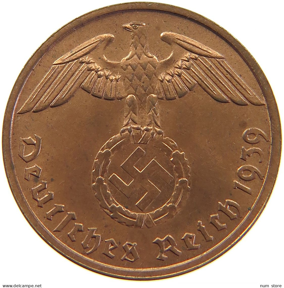 GERMANY 2 REICHSPFENNIG 1939 B #s083 0337 - 2 Reichspfennig