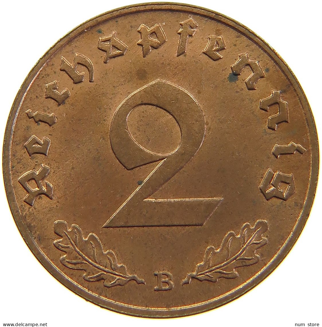 GERMANY 2 REICHSPFENNIG 1939 B #s083 0283 - 2 Reichspfennig