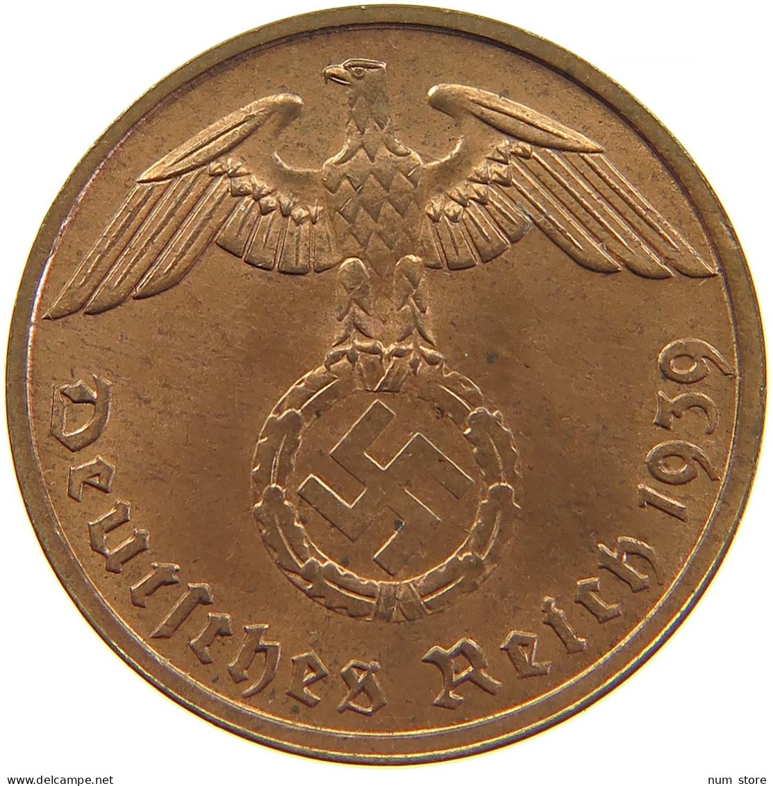 GERMANY 2 REICHSPFENNIG 1939 B #s083 0283 - 2 Reichspfennig