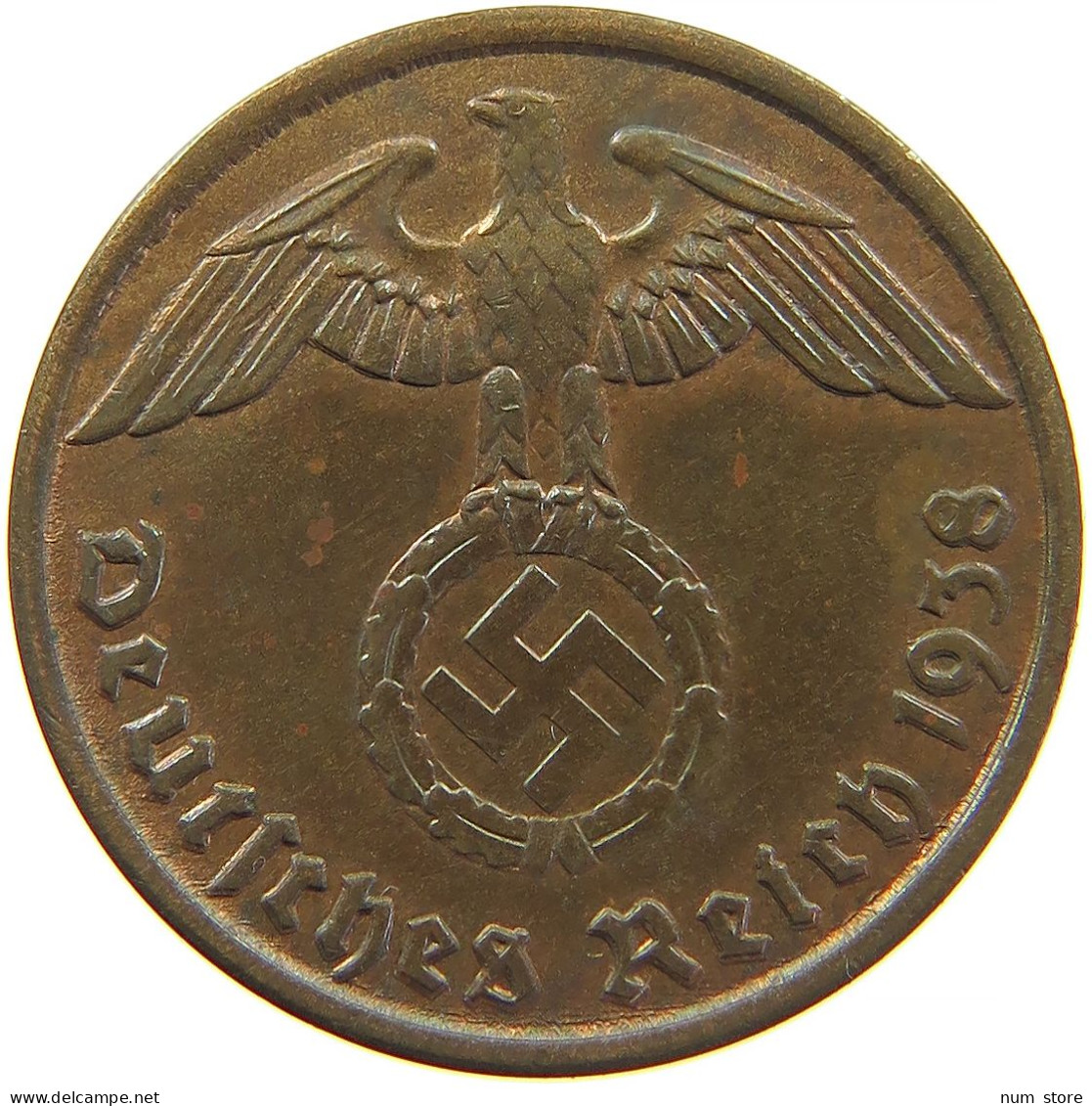 GERMANY 2 REICHSPFENNIG 1938 A #s083 0271 - 2 Reichspfennig