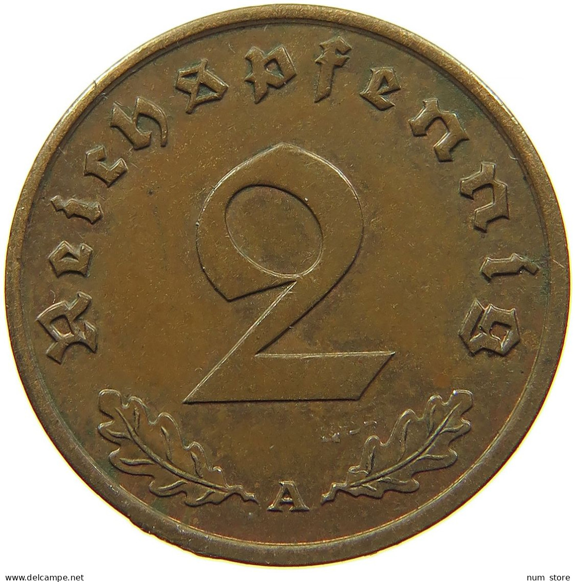 GERMANY 2 REICHSPFENNIG 1939 A #s084 0517 - 2 Reichspfennig