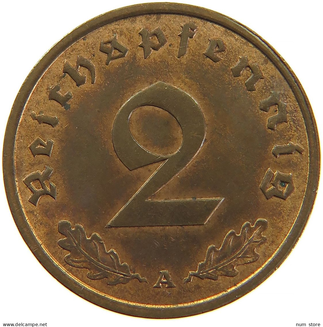 GERMANY 2 REICHSPFENNIG 1937 A #s083 0333 - 2 Reichspfennig