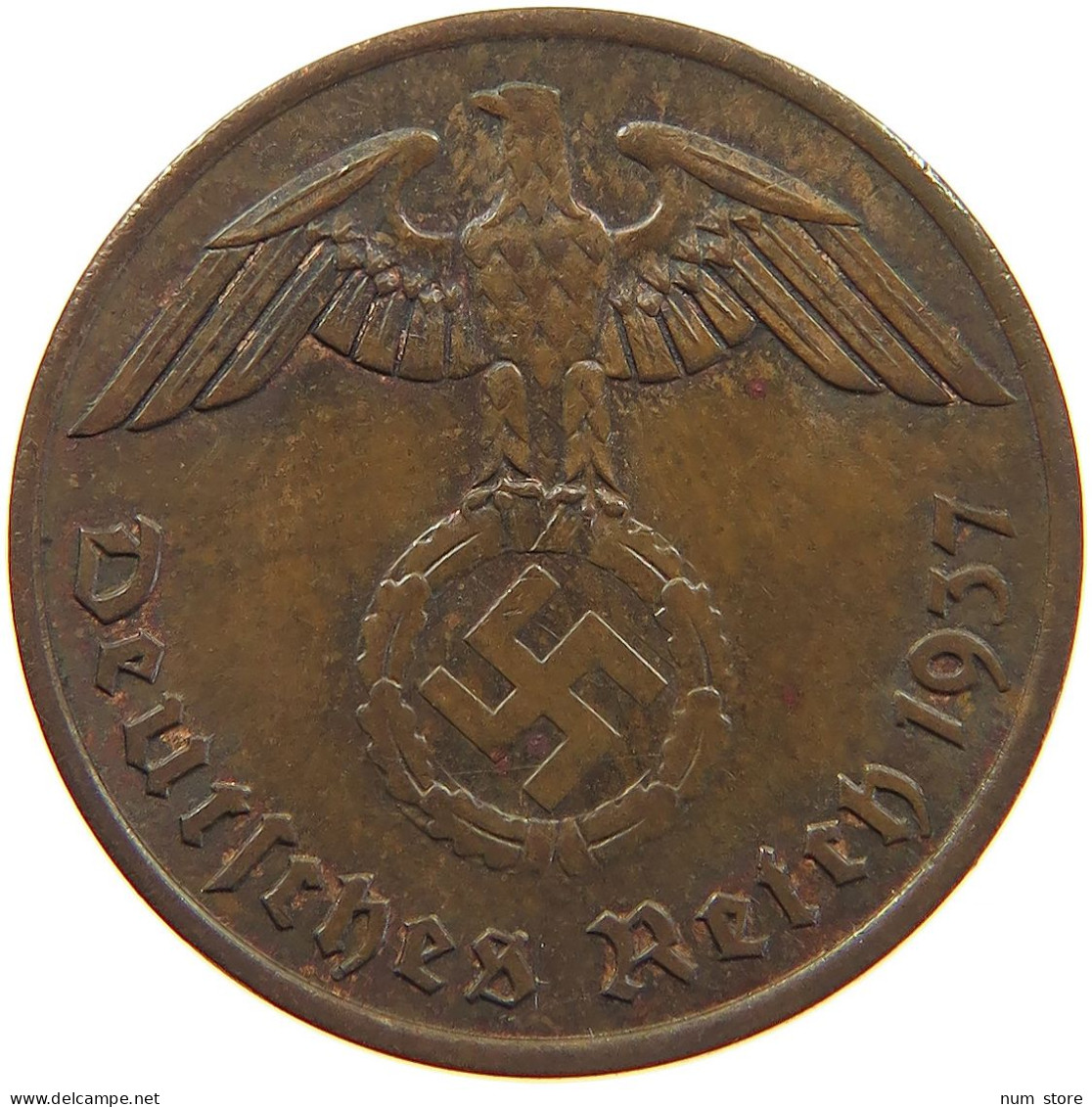 GERMANY 2 REICHSPFENNIG 1937 A #s083 0345 - 2 Reichspfennig