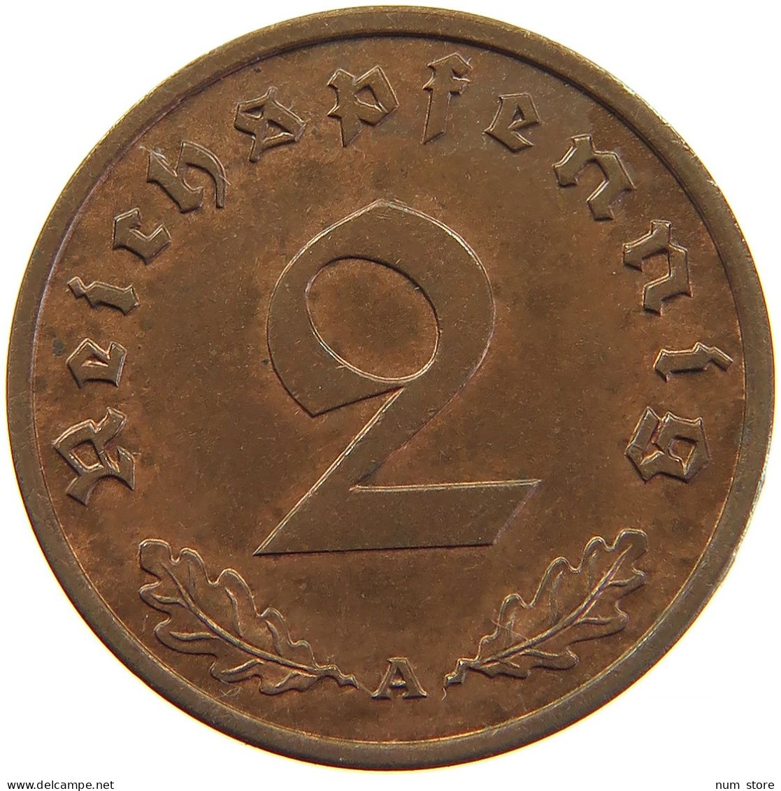 GERMANY 2 REICHSPFENNIG 1938 A #s083 0341 - 2 Reichspfennig