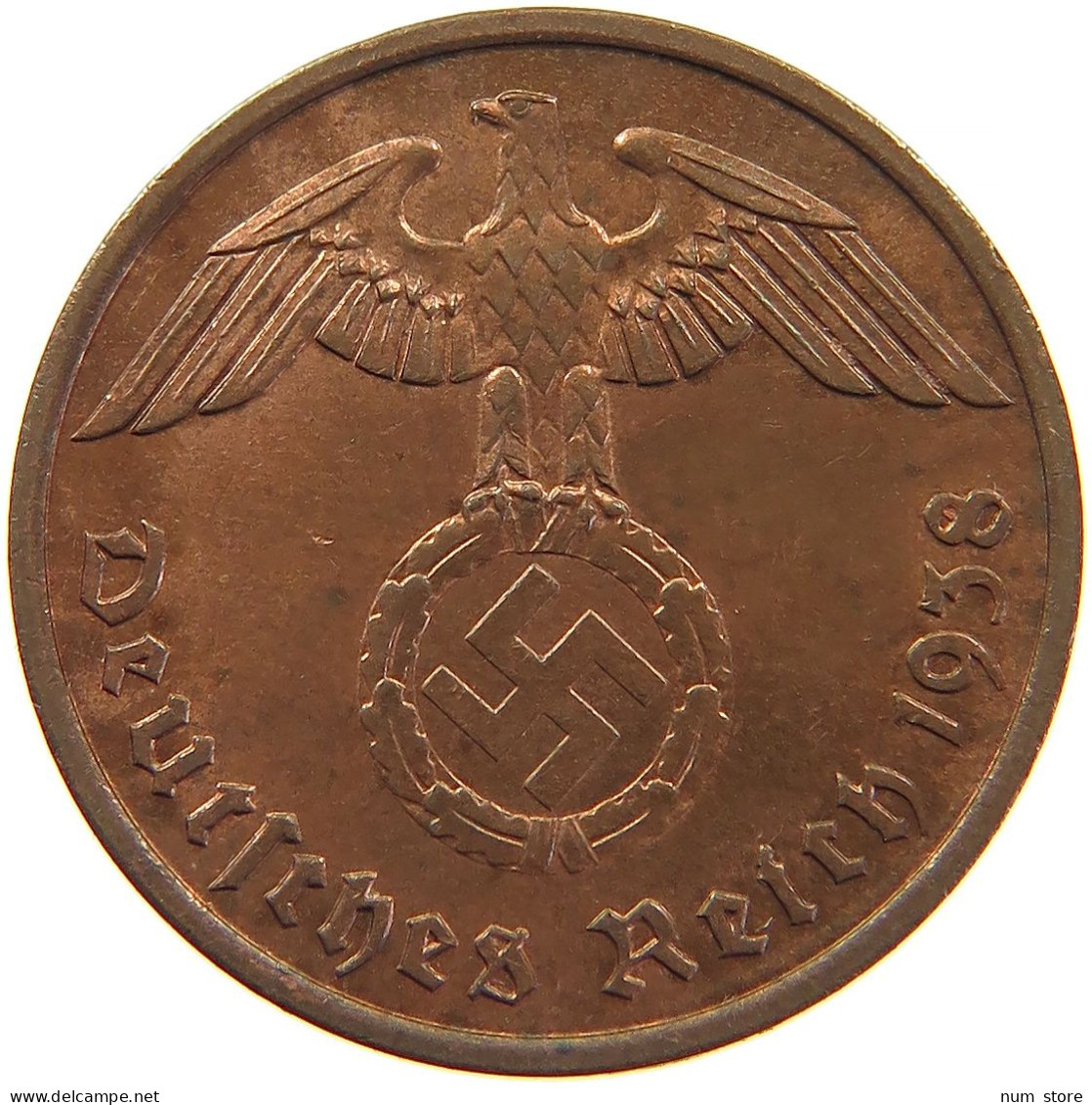 GERMANY 2 REICHSPFENNIG 1938 A #s083 0341 - 2 Reichspfennig