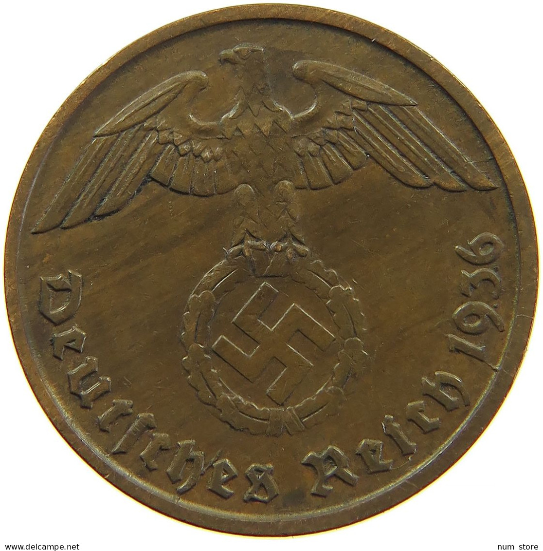 GERMANY 2 REICHSPFENNIG 1936 D #s083 0279 - 2 Reichspfennig