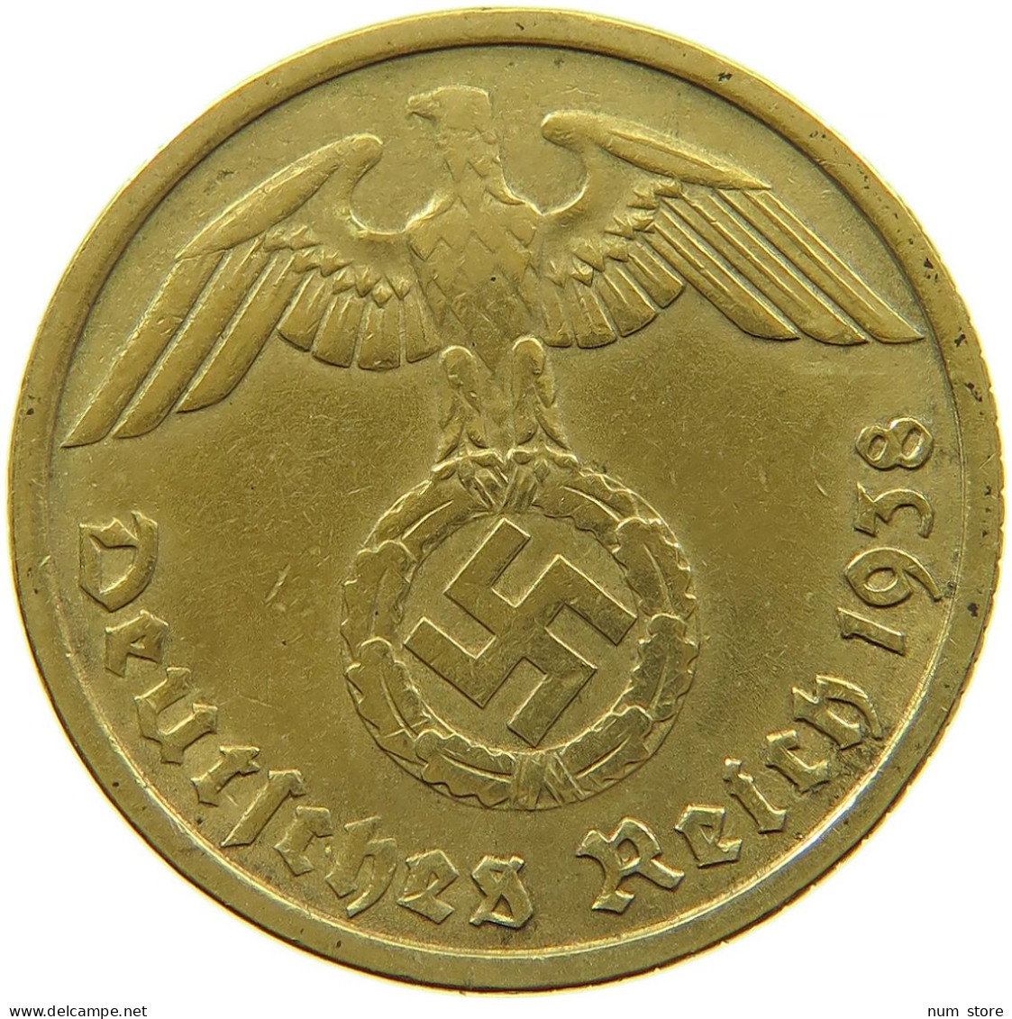GERMANY 10 REICHSPFENNIG 1938 D #s088 0697 - 10 Reichspfennig