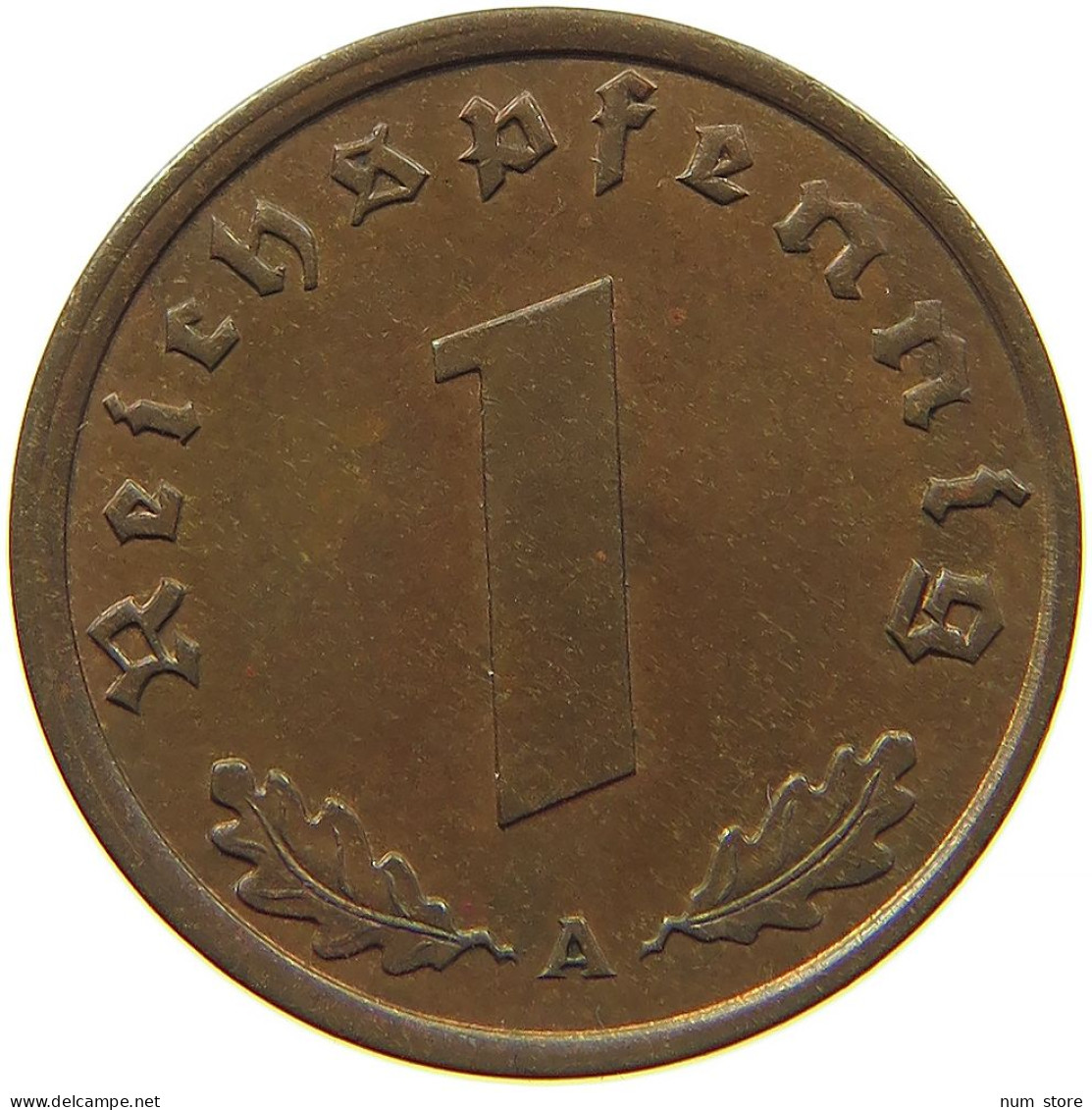 GERMANY 1 REICHSPFENNIG 1940 A OFF-CENTER #s083 0747 - 1 Reichspfennig