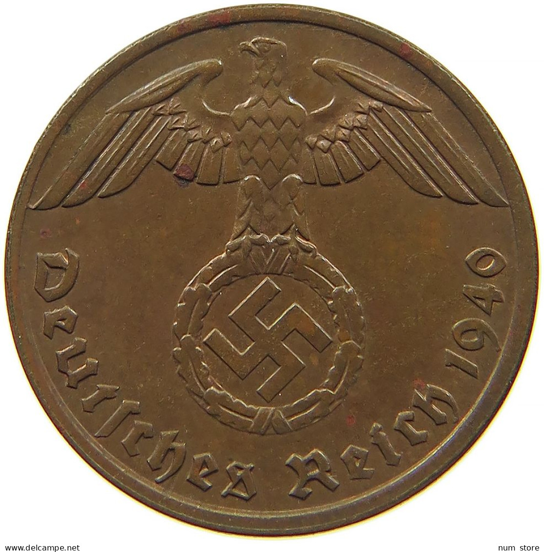 GERMANY 1 REICHSPFENNIG 1940 A OFF-CENTER #s083 0747 - 1 Reichspfennig
